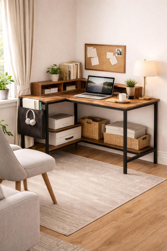 best corner desk for small rooms compact setup